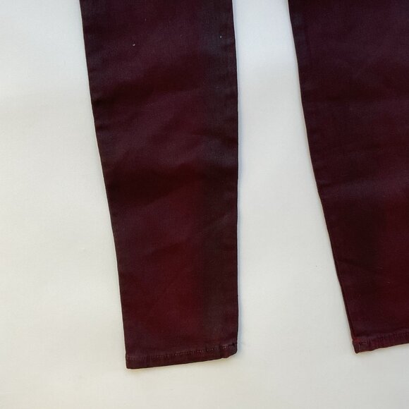Guess Women’s Sexy Curve Mid Rise Skinny Jeans In Burgundy Light Coated Size 24 - Picture 8 of 11